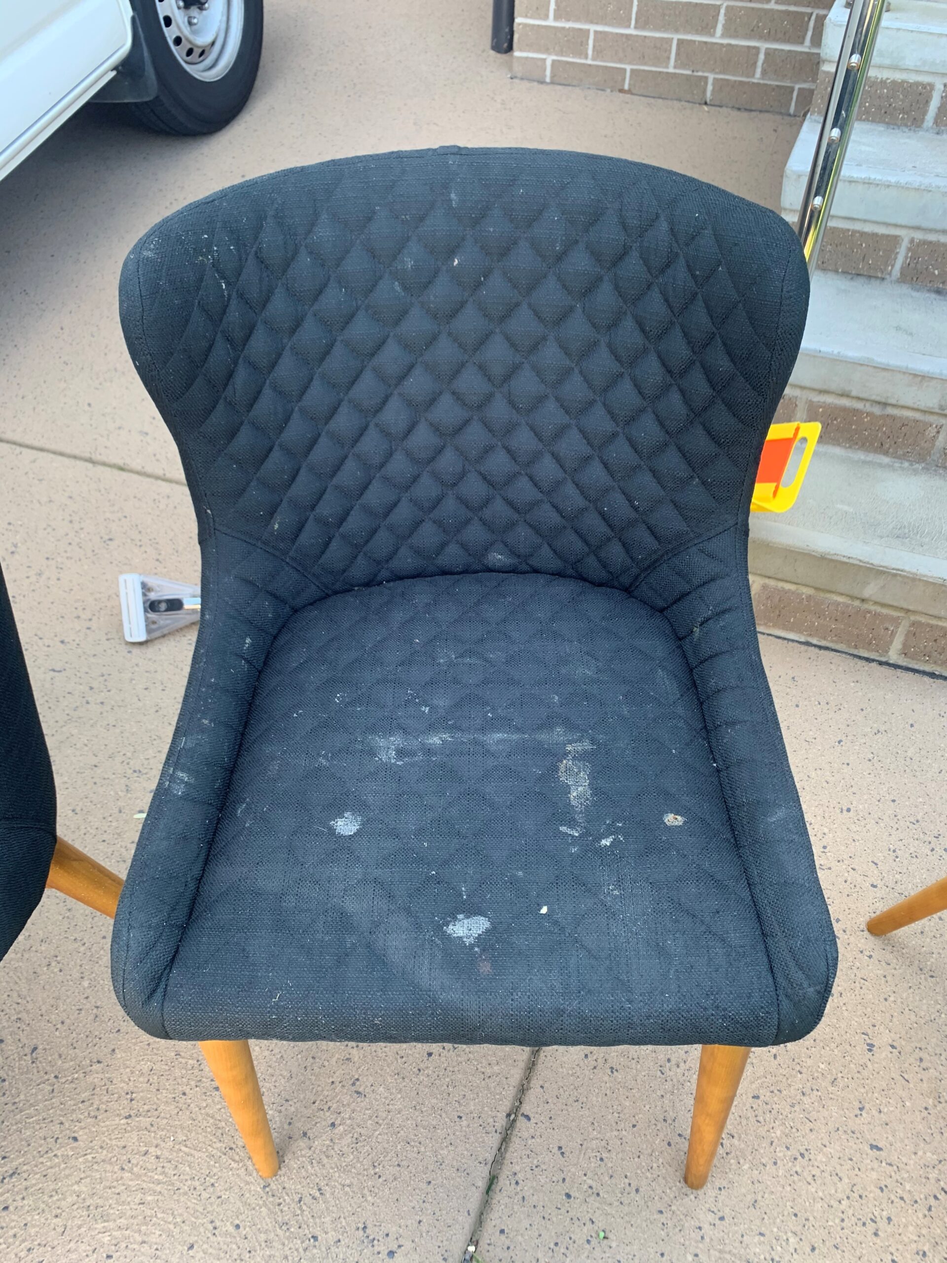Before dining chair 2 - clean fabric upholstery Hunter Valley NSW