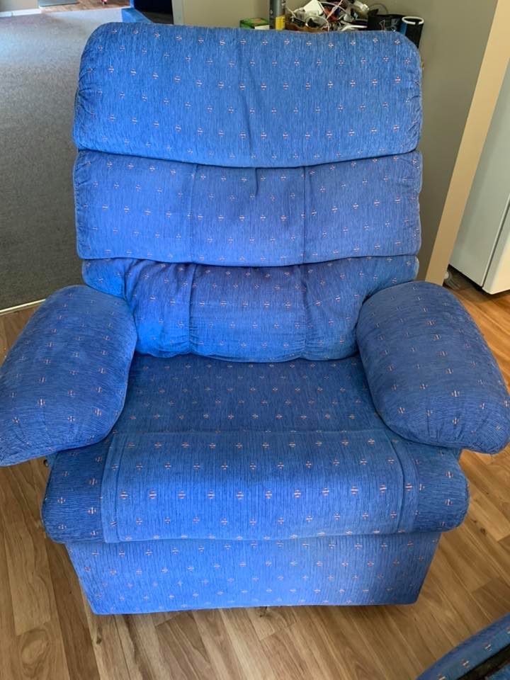 Example of recliner chair 1 after - upholstery cleaning Maitland area NSW