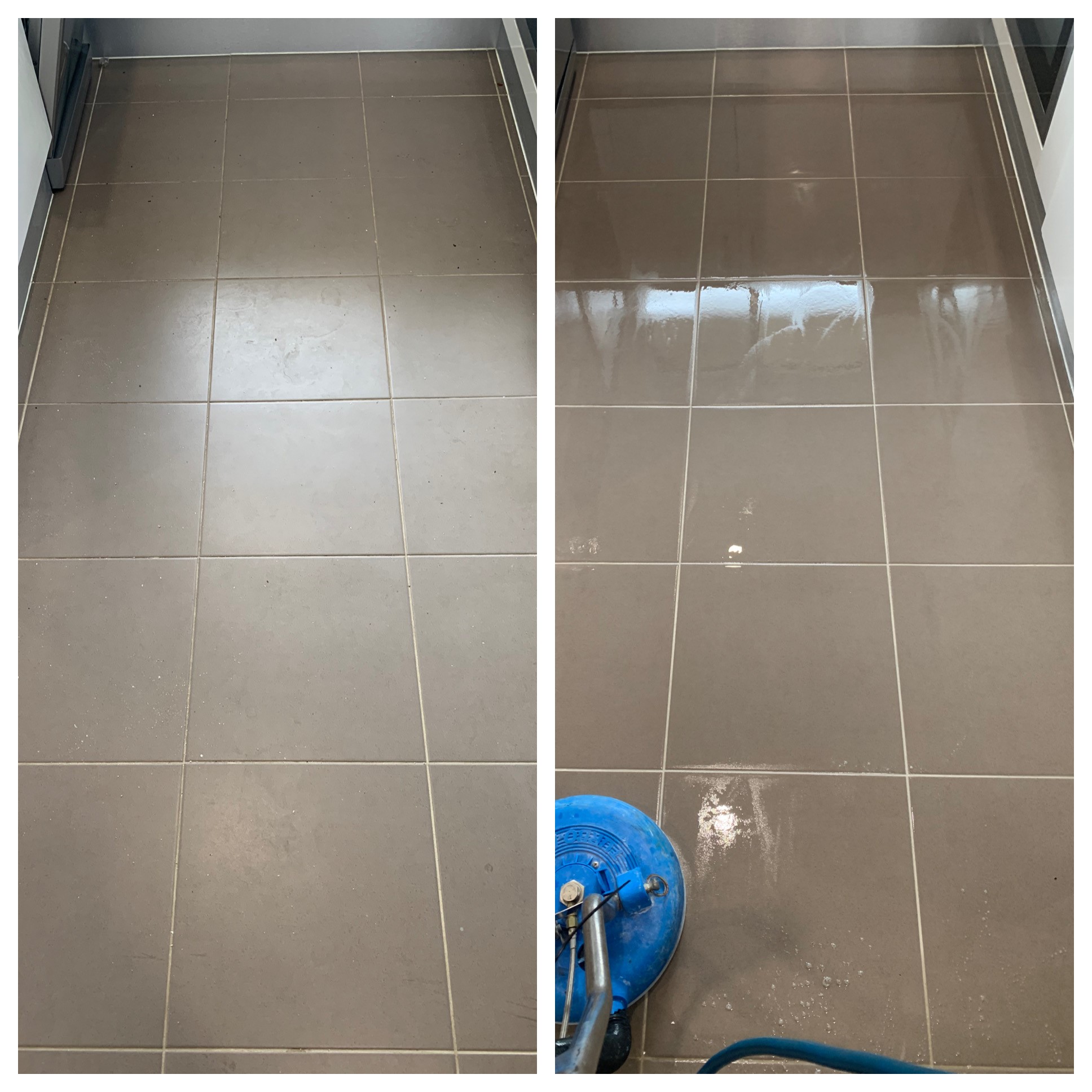 Before/after example 2 - clean tiles Hunter Valley NSW